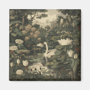 Aimant Élégance botanique - Le cygne dans la forêt