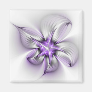 Aimant Élégance florale Art fractal violet abstrait moder