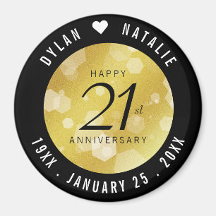 Aimant Elegant 21st Brass Wedding Anniversary Celebration