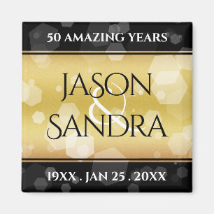 Aimant Élégant 50e anniversaire de Mariage d'or