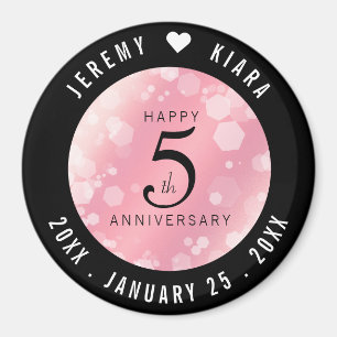 Aimant Élégant 5ème anniversaire Mariage de quartz Rose