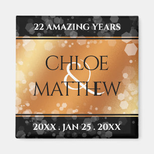 Aimant Élégant 7e 22e 49e anniversaire de Mariage de cuiv