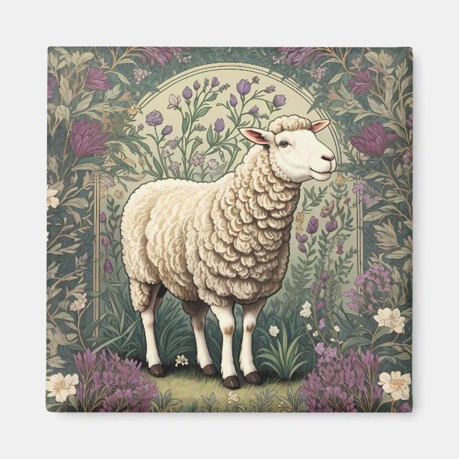 Aimant Élégant Arrière - plan floral de la lavande de mou (Devant)