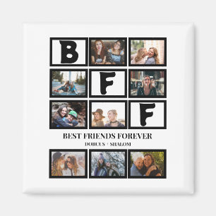 Aimant Élégant BFF Meilleurs amis Forever 9 Collage photo