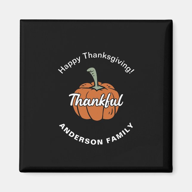 Aimant Élégant Bon thanksgiving noir (Devant)