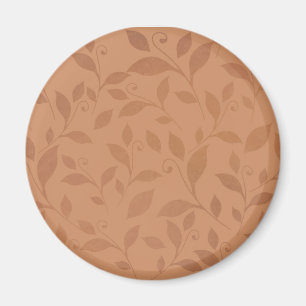Aimant Elegant Brown Abstract Autumn Leaves Pattern