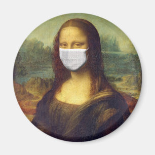 Aimant Élégant Chic Green Mona Lisa Convid 19 Peinture
