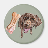 Elégant Chocolat Lab Chien Aquarelle Peinture