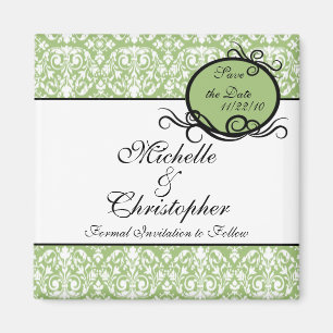 Aimant Elegant Damask Enregistrer l'aimant Date