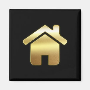 Aimant Elegant Gold House Symbole Real Estate Design