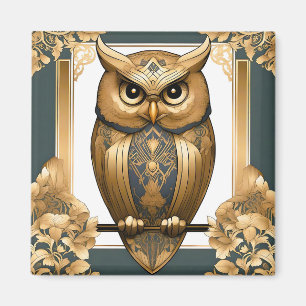 Aimant Elégant hibou Art Déco