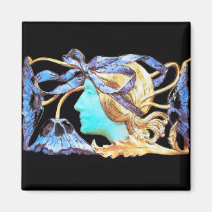 AIMANT ELÉGANT JEWEL DE BEAUTÉ FEMME /LADY, BOW BLEU, FLE