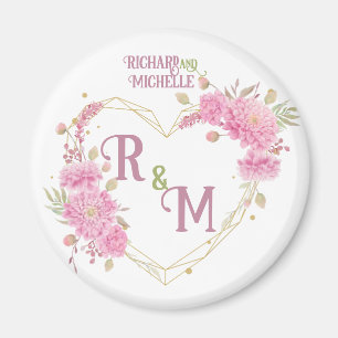 Aimant Élégant minimum Chic Nom de monogramme de la lettr