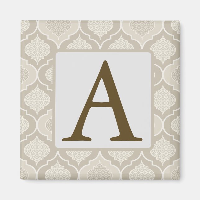 Aimant Elégant Motif de Trellis marocain dans les tons ne (Devant)