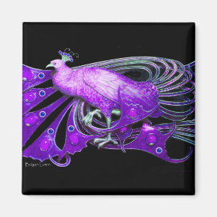 AIMANT ÉLÉGANT PEACOCK EN VIOLET VIOLET VIOLET, NOIR