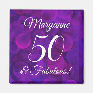 Aimant Elégant Purple 50 et Fabuleux fête d'anniversaire