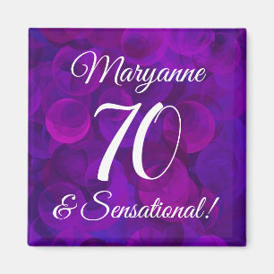 Aimant Elégant Purple 70 & Sensational Birthday Party