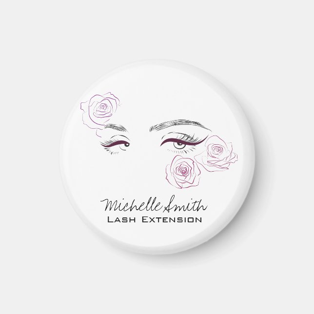 Aimant Elégant rose Roses Floral Aquarelle Beauté Salon (Devant)
