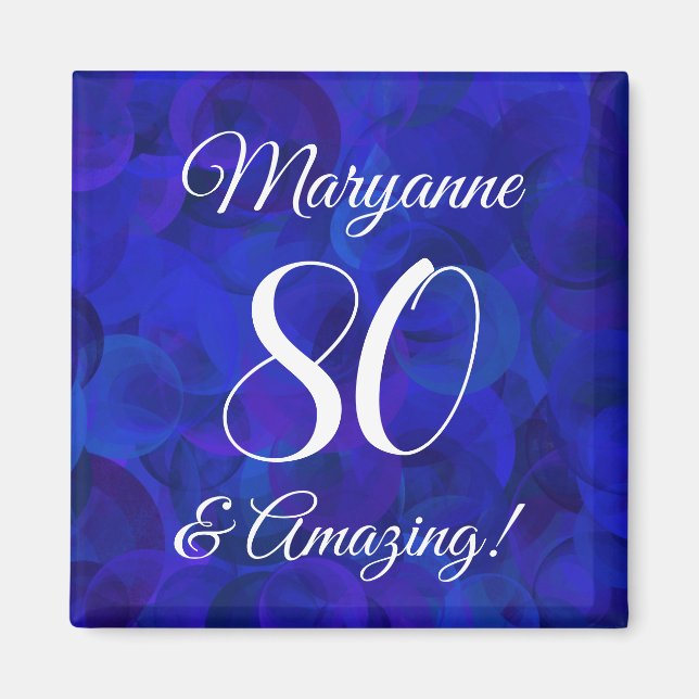 Aimant Elégant Royal Blue 80 et fête d'anniversaire Extra (Devant)