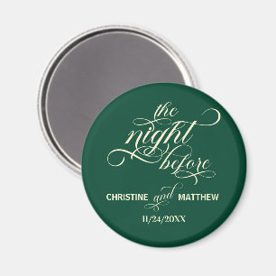 Aimant Élégant Script La Nuit Avant Mariage Turquoise Fav
