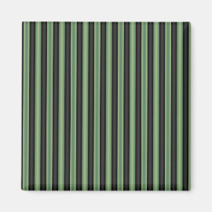Aimant Élégant Vert Sauge Olives Vintage Noir Rayures 3D 