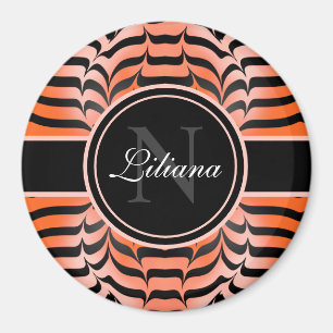 Aimant Elégante esthétique Peau de tigre orange et noir