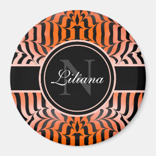 Aimant Elégante esthétique Peau de tigre orange et noir
