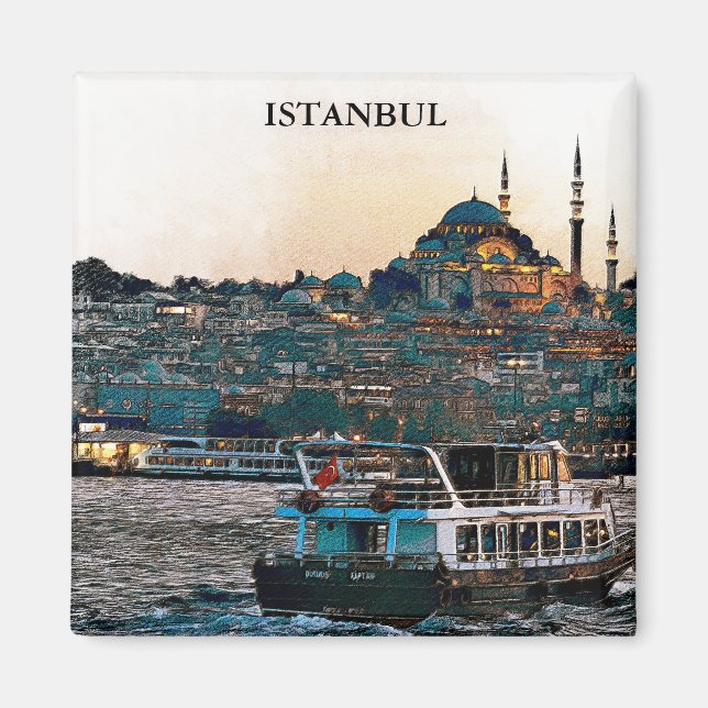 Aimant Elégante Istanbul Turquie Sainte-Sophie Architectu (Devant)
