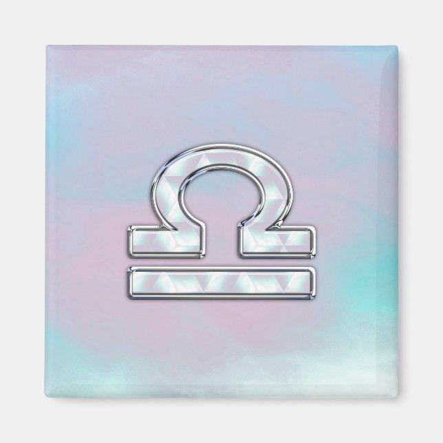 Aimant Élégante Libra Zodiac signe Mère de Pearl Style (Devant)