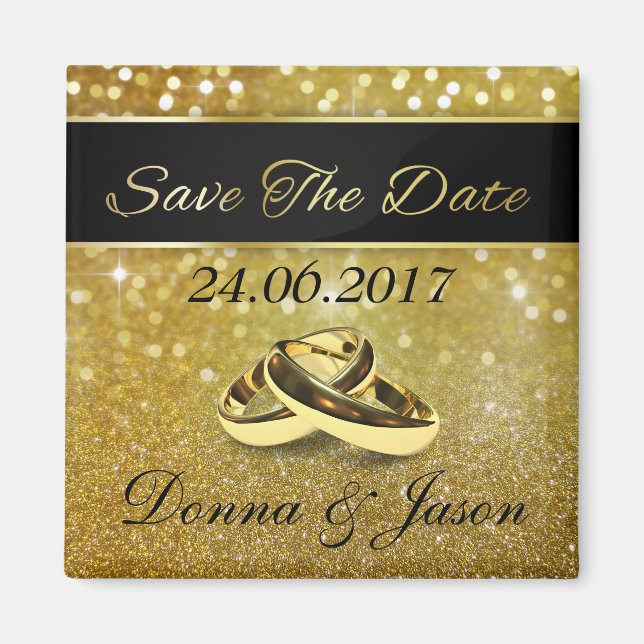 Aimant Élégante Parties scintillant Mariage anneaux Enreg (Devant)