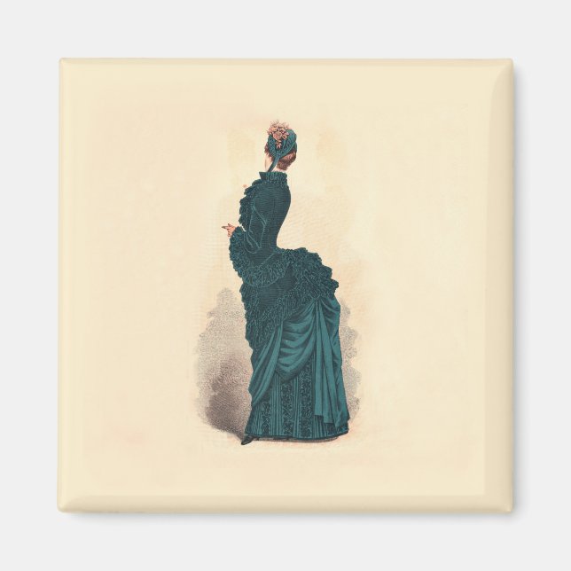 Aimant Élégante robe victorienne bleue (Devant)