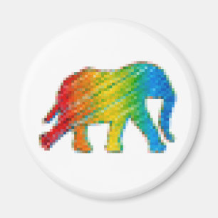 Aimant Eléphant avec Pixels