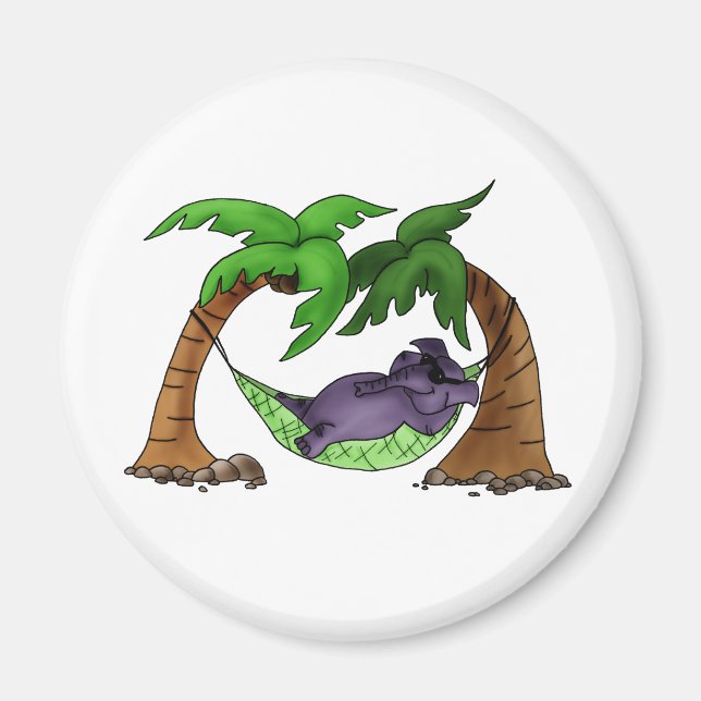 Aimant Éléphant en prenant le soleil (Devant)