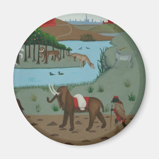 Aimant éléphant et licorne (Devant)