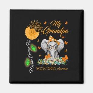 Aimant Elephant Je Porte Orange Pour Mon Grand-Père Crps 