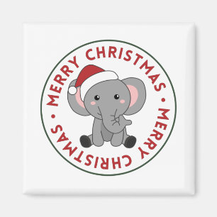 Aimant Eléphant Noël Neige Hiver Animaux Eléphants M