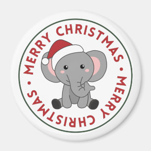 Aimant Eléphant Noël Neige Hiver Animaux Eléphants M