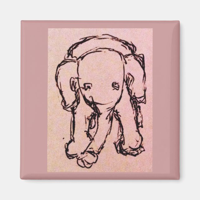 Aimant Eléphant rose (Devant)