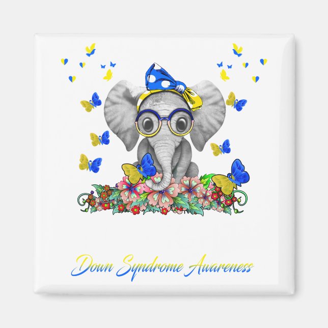 Aimant Elephant Sa Lutte Est Ma Lutte Contre Le Syndrome (Devant)