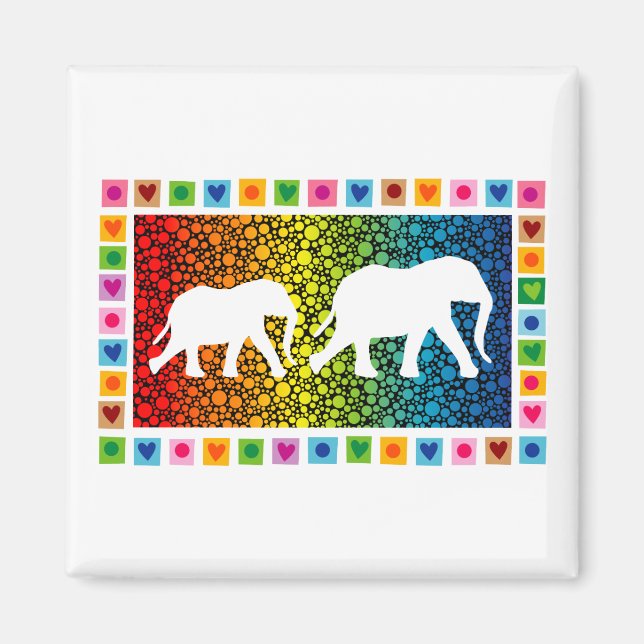 Aimant Eléphants blancs (Devant)