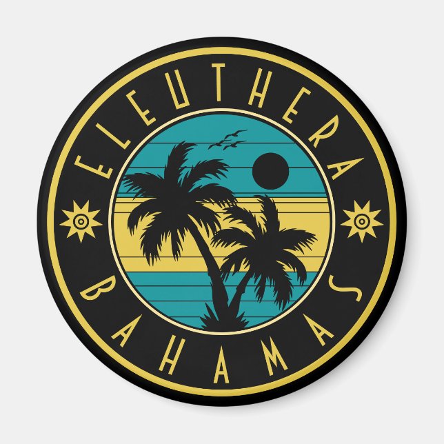 Aimant Eleuthera Island Bahamas Palm Tree Souvenirs (Devant)