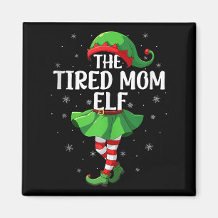 Aimant Elfe de maman fatiguée Noël Filles Femmes Elfe Squ