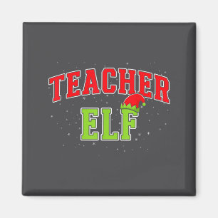 Aimant Elfe Enseignant Noël Famille Équipe Correspondante