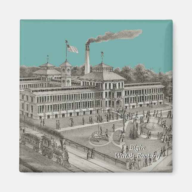 Aimant Elgin Watch Factory Elgin Illinois 1871 (Devant)