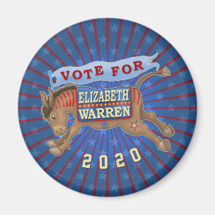 Aimant Elizabeth Warren Présidente 2020 Démocrate Donkey