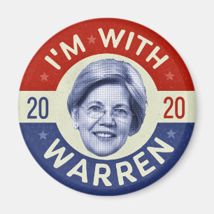 Aimant Elizabeth Warren Présidente 2020 Démocrate Pic Ret