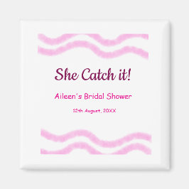 Aimant Elle l'attrape spirale rose lignes aquarelle maria