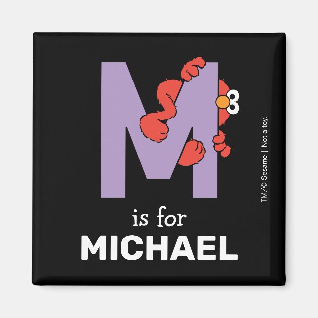 Aimant Elmo Alphabet | M pourpre (Devant)