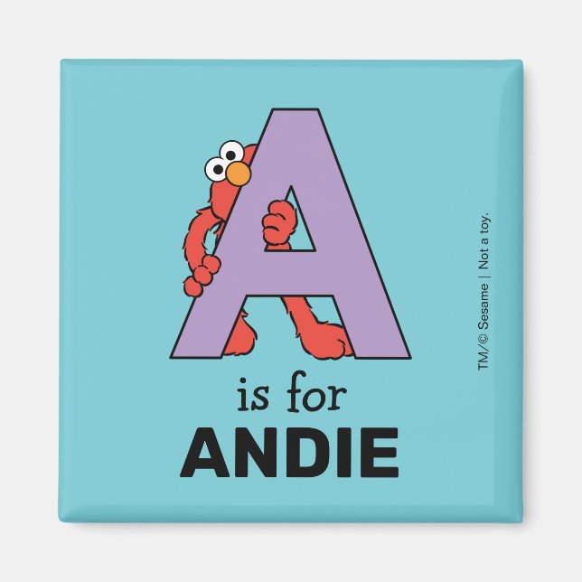 Aimant Elmo Alphabet | Un violet (Devant)