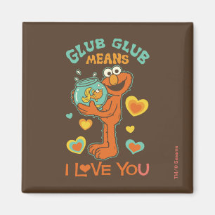 Aimant Elmo tenant son poisson rouge